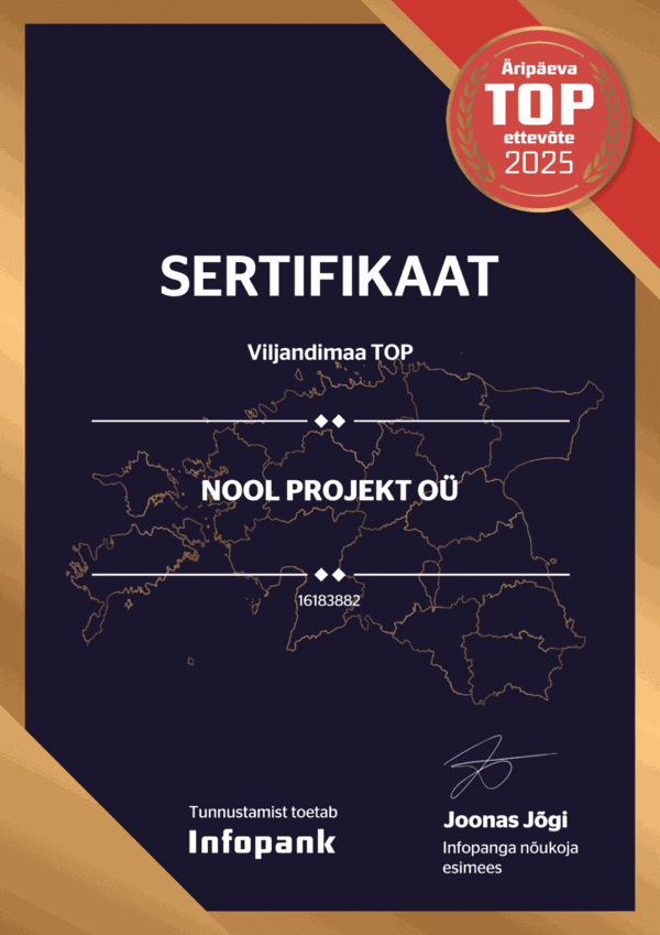 Äripäeva TOP ettevõte 2025 sertifikaat